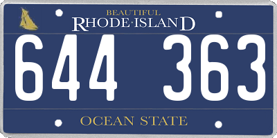 RI license plate 644363