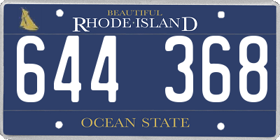 RI license plate 644368