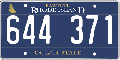 RI license plate 644371