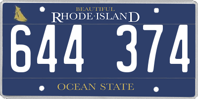 RI license plate 644374