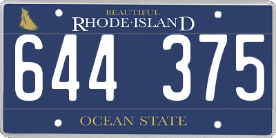 RI license plate 644375