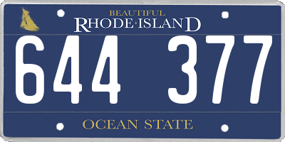 RI license plate 644377