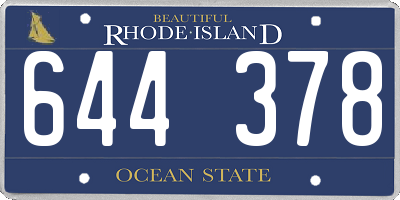 RI license plate 644378
