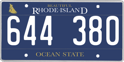 RI license plate 644380