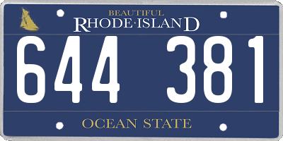 RI license plate 644381