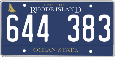 RI license plate 644383