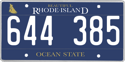 RI license plate 644385