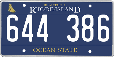 RI license plate 644386