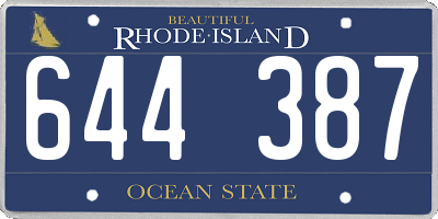 RI license plate 644387