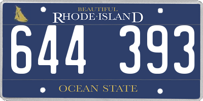 RI license plate 644393
