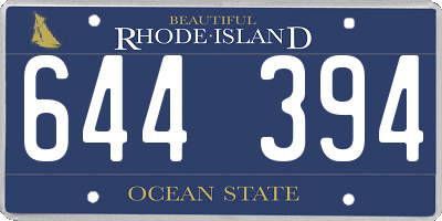 RI license plate 644394