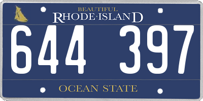 RI license plate 644397