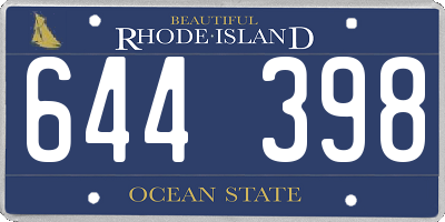 RI license plate 644398