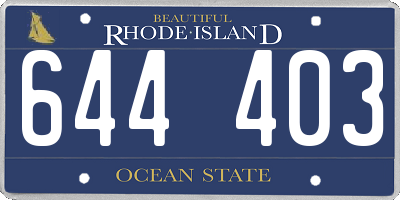 RI license plate 644403
