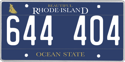 RI license plate 644404
