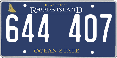 RI license plate 644407