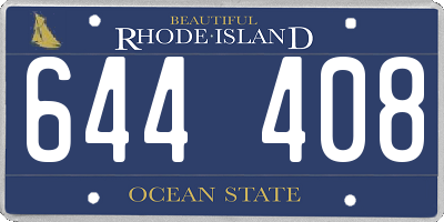 RI license plate 644408