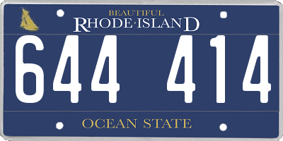 RI license plate 644414