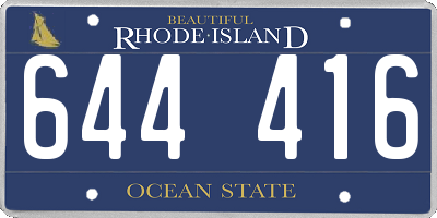 RI license plate 644416