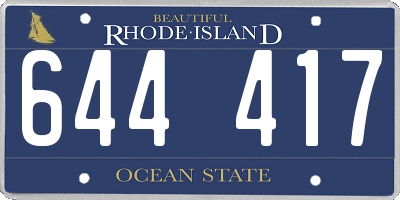 RI license plate 644417