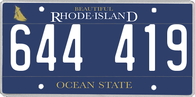 RI license plate 644419