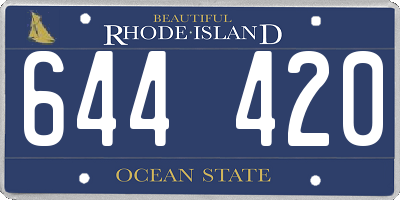 RI license plate 644420