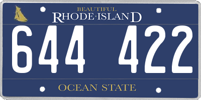 RI license plate 644422