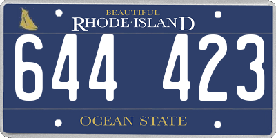 RI license plate 644423