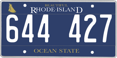 RI license plate 644427