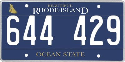 RI license plate 644429