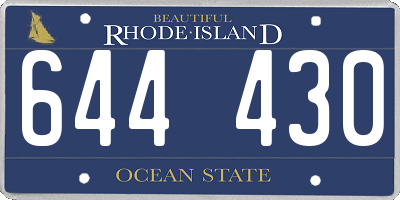 RI license plate 644430