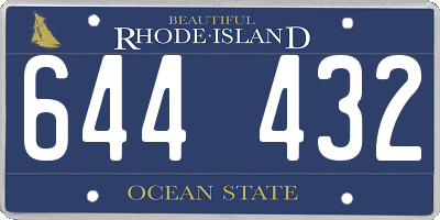 RI license plate 644432