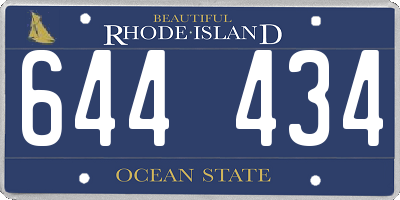 RI license plate 644434
