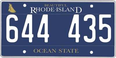 RI license plate 644435