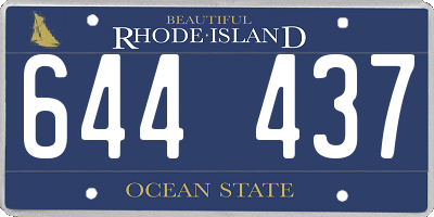 RI license plate 644437
