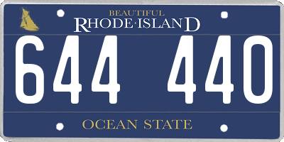 RI license plate 644440