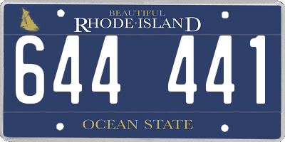 RI license plate 644441