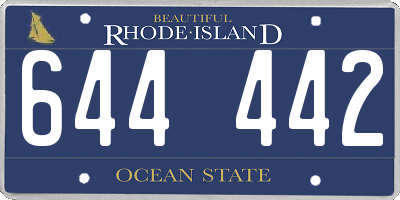 RI license plate 644442