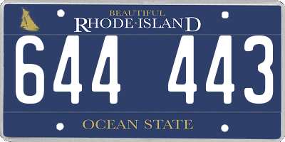 RI license plate 644443