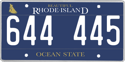 RI license plate 644445