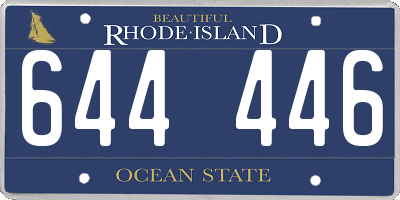RI license plate 644446