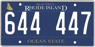 RI license plate 644447