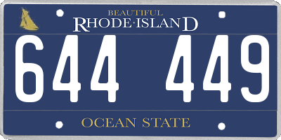 RI license plate 644449