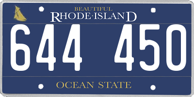 RI license plate 644450