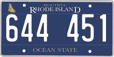 RI license plate 644451