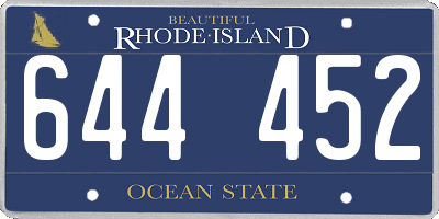 RI license plate 644452