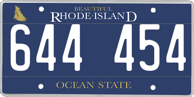 RI license plate 644454