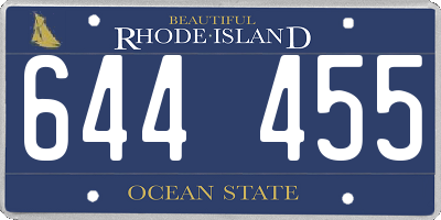 RI license plate 644455