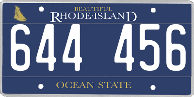 RI license plate 644456