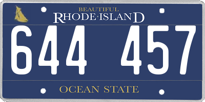 RI license plate 644457